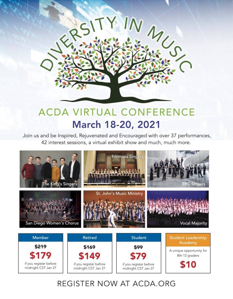 Registration Open for Virtual National ACDA Conference! Colorado ACDA
